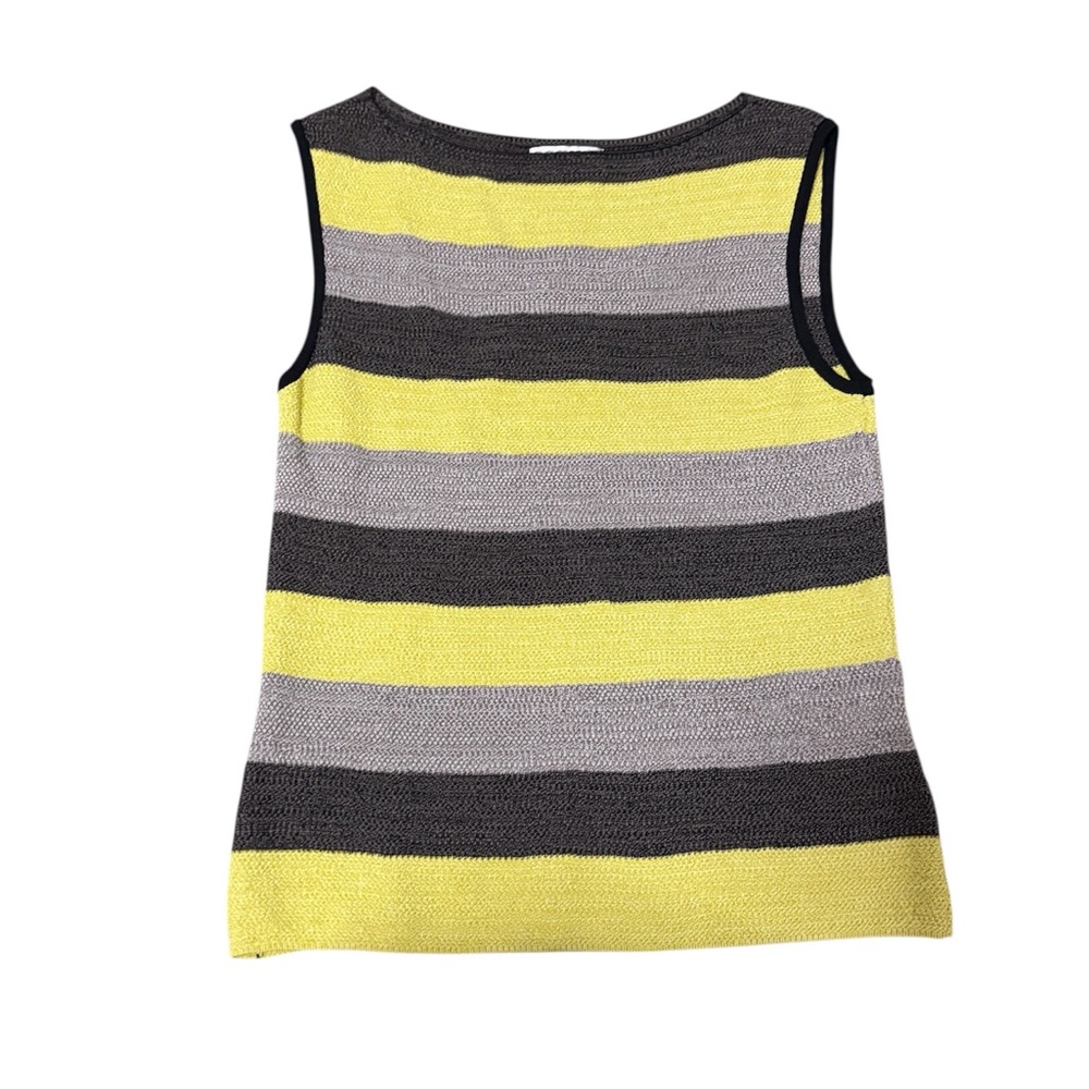 Eva Mendes for New York & Company Yellow and Gray Striped Top